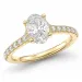 oval lab grown diamant ring i 14 karat guld 1,0 ct 0,26 ct