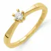 lab grown diamant solitairering i 14 karat guld 0,10 ct