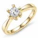 1,00 ct lab grown diamant solitairering i 14 karat guld 1,0 ct