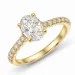 oval lab grown diamant ring i 14 karat guld 1,0 ct 0,26 ct