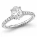 oval lab grown diamant ring i 14 karat hvidguld 1,0 ct 0,26 ct