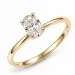 oval lab grown diamant solitairering i 14 karat guld 1,0 ct