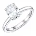 oval lab grown diamant solitairering i 14 karat hvidguld 1,0 ct