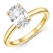 oval lab grown diamant solitairering i 14 karat guld 2,0 ct