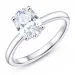 oval lab grown diamant solitairering i 14 karat hvidguld 2,0 ct