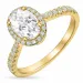 oval lab grown diamant ring i 14 karat guld 1,0 ct 0,33 ct