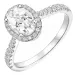 oval lab grown diamant ring i 14 karat hvidguld 1,0 ct 0,33 ct