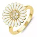 14 mm marguerit ring i forgyldt sølv