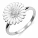 15 mm marguerit ring i rhodineret sølv