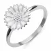 12 mm marguerit ring i rhodineret sølv