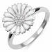 12 mm marguerit ring i rhodineret sølv