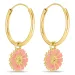 18 mm marguerit pink creoler i forgyldt sølv - Marie