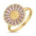 14 mm marguerit lilla ring i forgyldt sølv - Marie