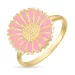 14 mm marguerit pink ring i forgyldt sølv - Marie