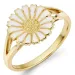 10 mm marguerit ring i forgyldt sølv - Marie