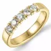 diamant alliancering i 14 karat guld 5 x 0,10 ct