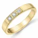 diamant alliancering i 14 karat guld 3 x 0,03 ct