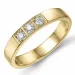 diamant alliancering i 14 karat guld 3 x 0,05 ct