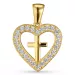 hjerte kors vedhæng i 9 karat guld med rhodium