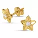 blomster øreringe i 9 karat guld med zirkon