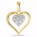hjerte vedhæng i 8 karat guld med rhodium