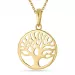 12 mm livets træ vedhæng med halskæde i 8 karat guld