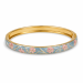 vandfast blomster blå bangle i forgyldt stål - OCEANA
