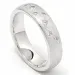 Struktureret stjernedrys vielsesring i 14 karat hvidguld 0,126 ct