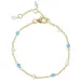blå calcedon armbånd i forgyldt sølv - Loom Stones