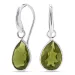 dråbe armygrøn krystal øreringe i sølv - Loom Stones