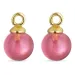 8 mm pink krystal vedhæng til øreringe i forgyldt sølv - Mix & Match