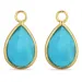 dråbe syntetisk turkis vedhæng til øreringe i forgyldt sølv - Mix & Match