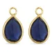 dråbe syntetisk blå safir vedhæng til øreringe i forgyldt sølv - Mix & Match
