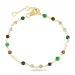 grøn armbånd i forgyldt sølv - Loom Stones