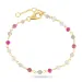 pink armbånd i forgyldt sølv - Loom Stones