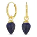 12 mm lapis lazuli creoler i forgyldt sølv