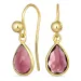 dråbe pink krystal ørekroge i forgyldt sølv
