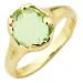 lysegrøn krystal ring i forgyldt messing - Eliné