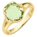 lysegrøn krystal ring i forgyldt messing - Eliné