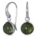 runde grøn krystal øreringe i forsølvet messing - Loom Stones