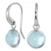 runde blå krystal øreringe i forsølvet messing - Loom Stones