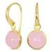 Kollektionsprøve runde rosa krystal øreringe i forgyldt messing - Loom Stones