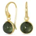 runde grøn krystal øreringe i forgyldt messing - Loom Stones