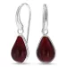 dråbe rød krystal øreringe i forsølvet messing - Loom Stones