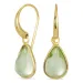 dråbe grøn krystal øreringe i forgyldt messing - Loom Stones