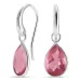 dråbe pink krystal øreringe i forsølvet messing - Loom Stones