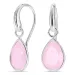 dråbe rosa krystal øreringe i forsølvet messing - Loom Stones