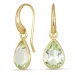 dråbe lysegrøn krystal øreringe i forgyldt messing - Loom Stones