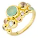 multifarvet ring i forgyldt messing - Bubbly Twist