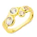 klar quartz ring i forgyldt messing - Eliné